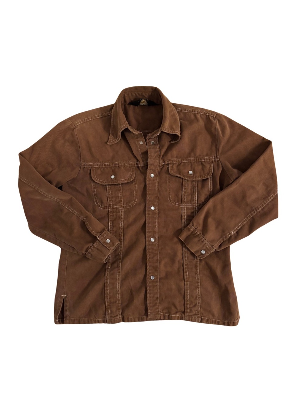 1980’s JC Penny Brown Cotton Western Casual Button-Up